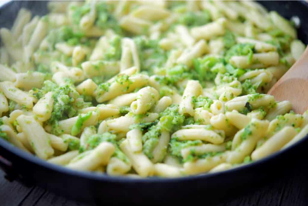 Cavatelli and Broccoli in a skillet
