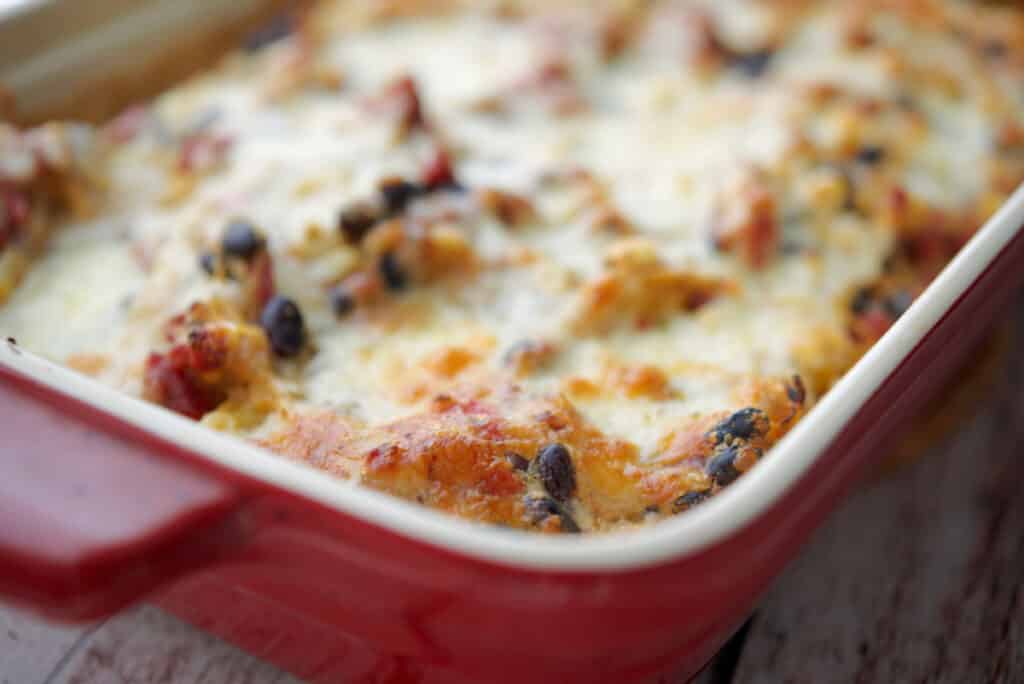 Spaghetti squash casserole with chourico