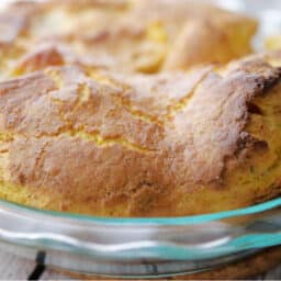 Pumpkin Yorkshire Pudding in a pie plate