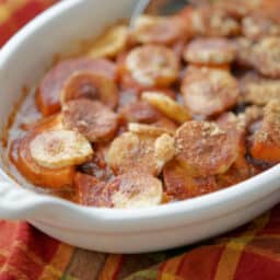 Sweet Potato Banana Casserole in a dish