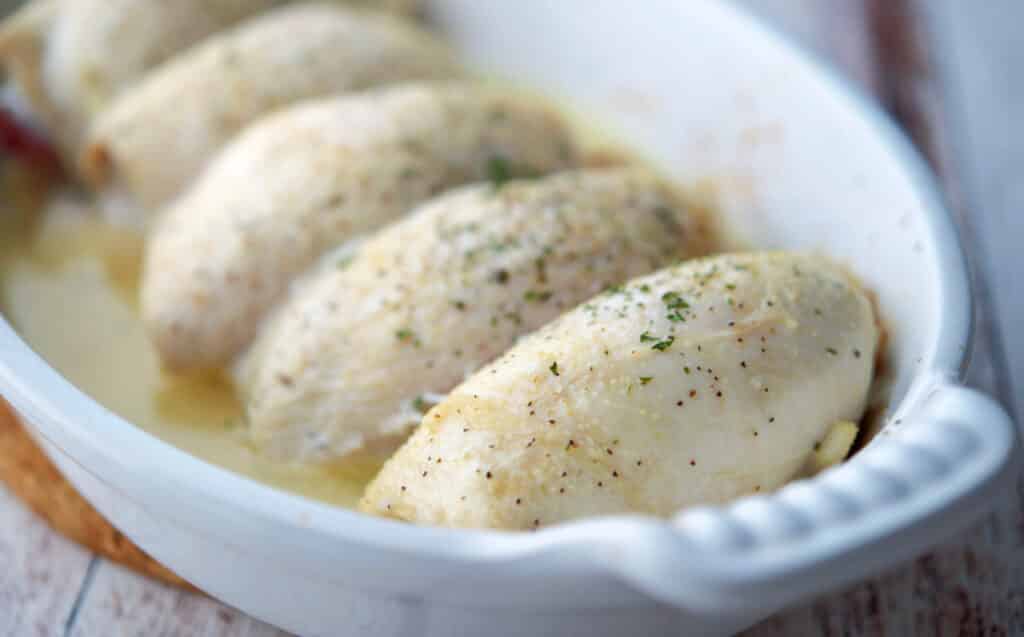 Turkey Prosciutto Rolls in white dish