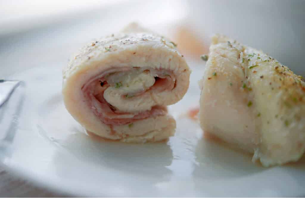 Inside turkey prosciutto rolls