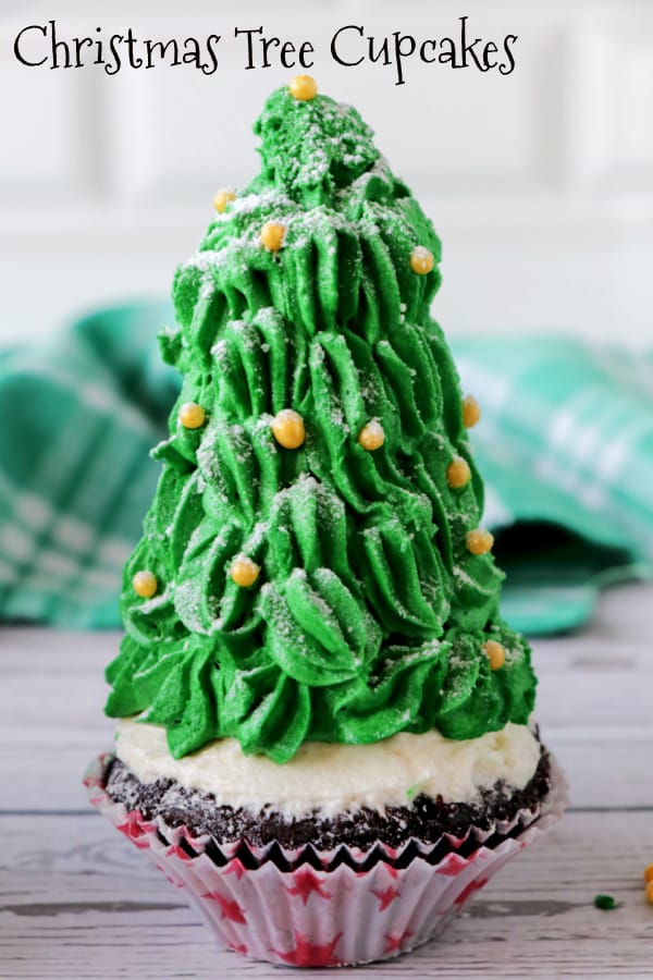 Christmas tree single cupcake