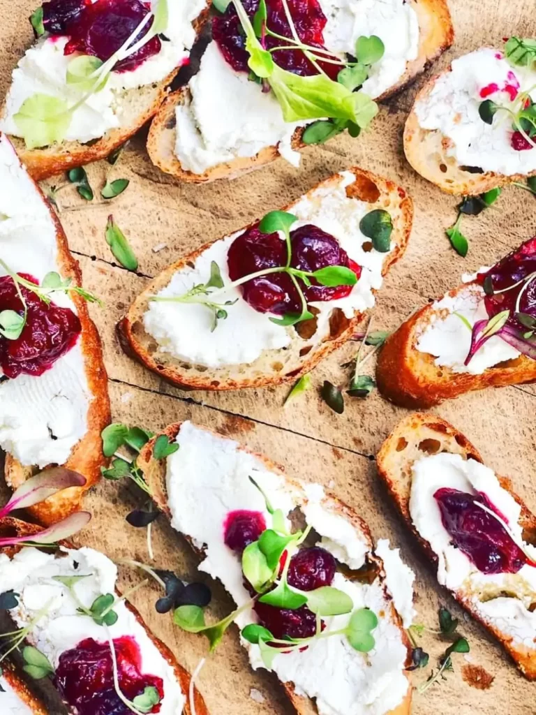 Cranberry Goat Cheese Toasts