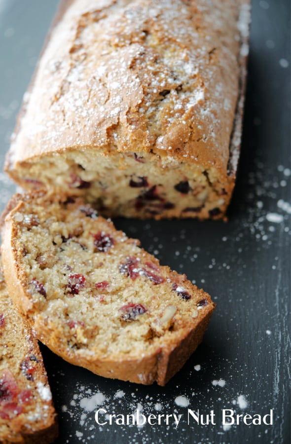 Cranberry Nut Bread on a chalk board