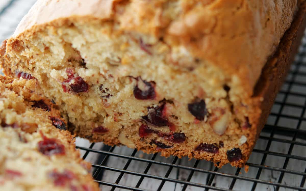 Closeup photo of Cranberry Nut Bread
