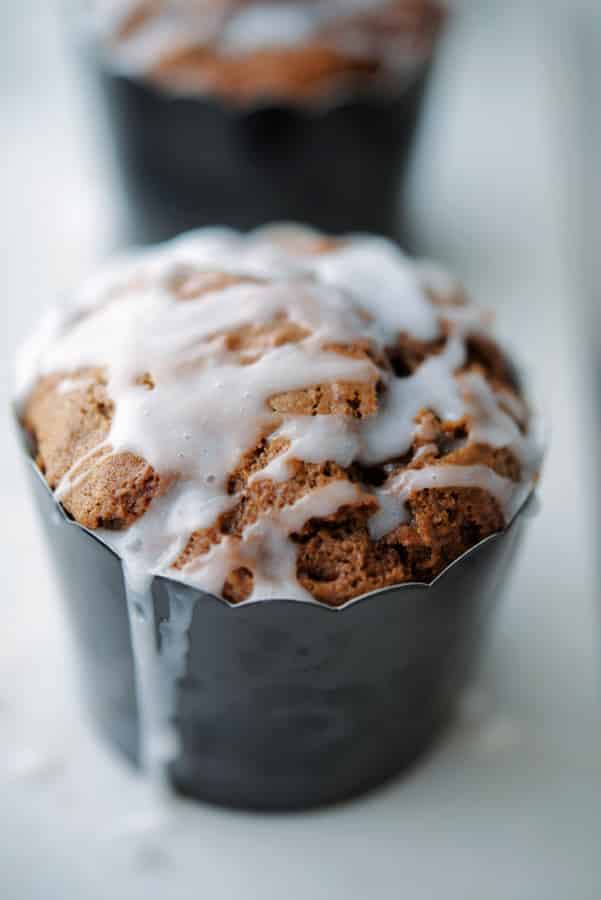 Closeup of homemade gingerbread muffins