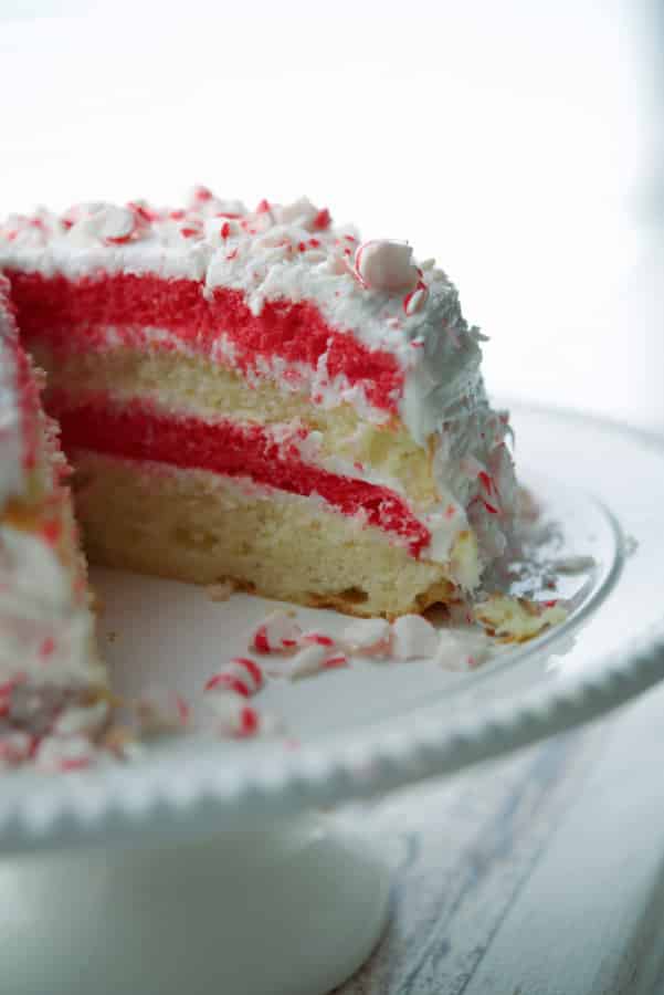 Peppermint Layer Cake in layers