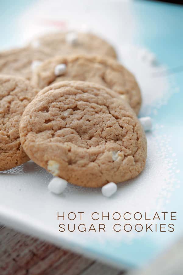 Hot Chocolate Sugar Cookies on a plate