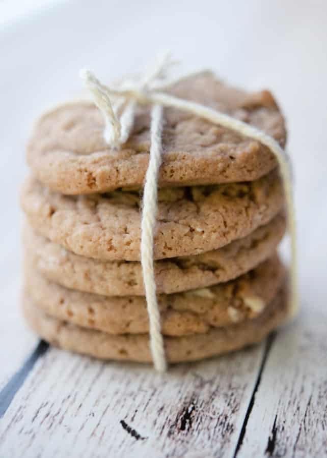 Hot Chocolate Sugar Cookies with kitchen twine