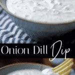 Onion Dill Dip made with sour cream, mayonnaise, onion flakes and dill tastes great with potato chips, pretzels or fresh vegetables.