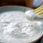 Onion Dill Dip with potato chip