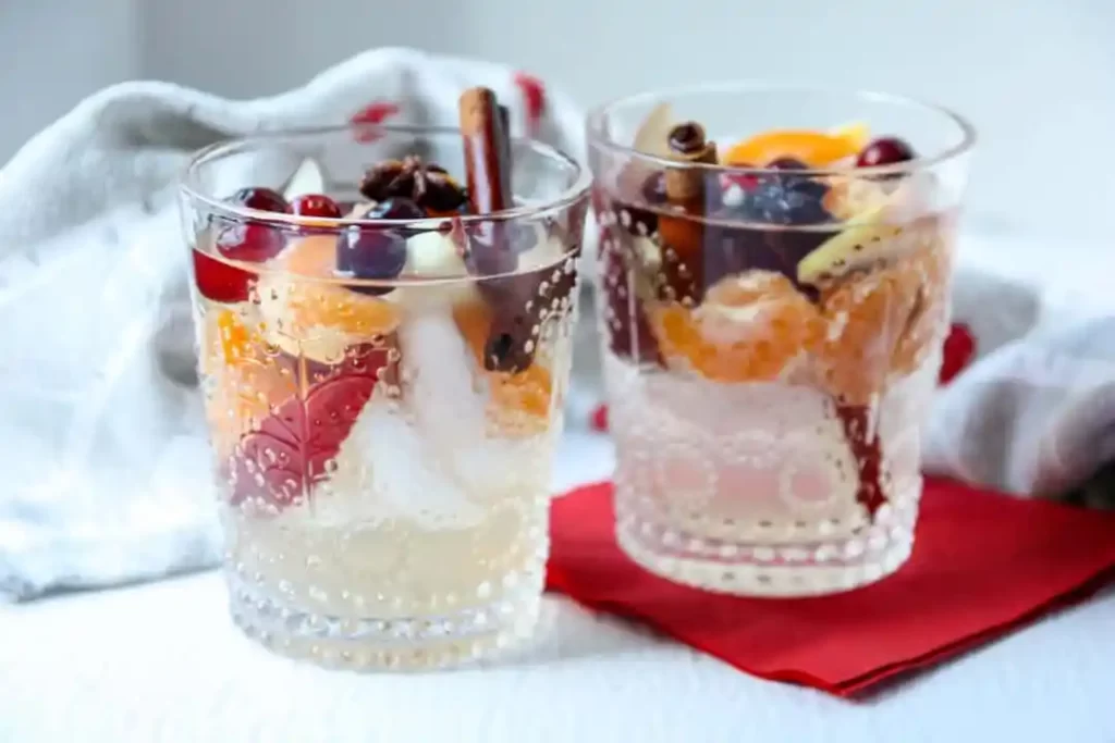 Winter Sangria in glasses. 