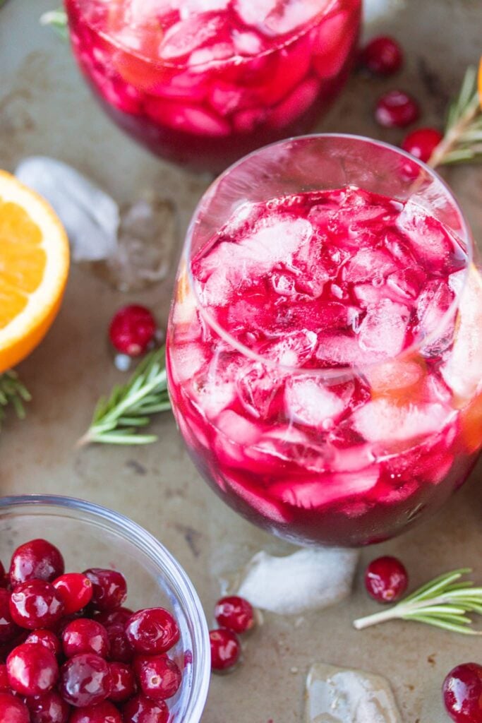 Pomegranate mocktail in a glass