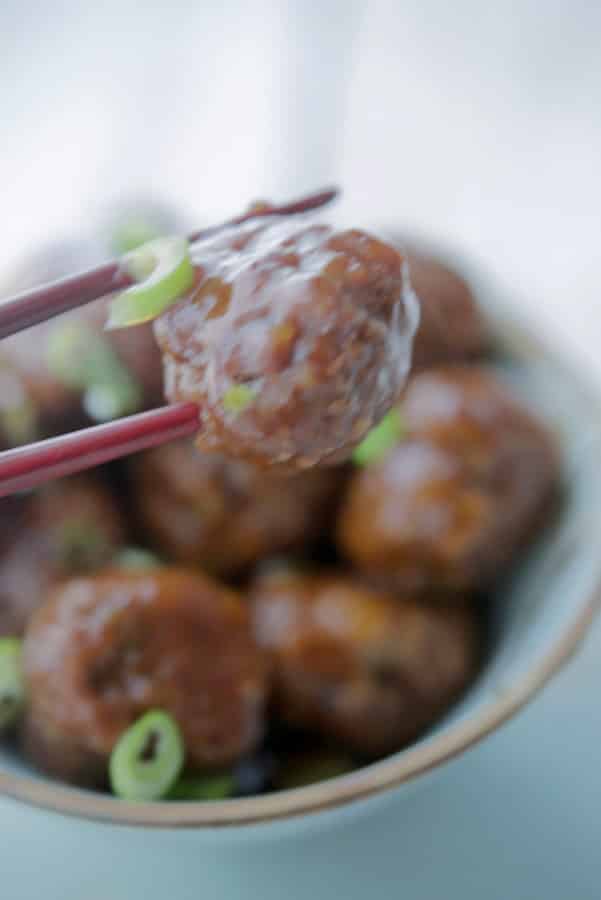 Asian Meatballs on a chopstick