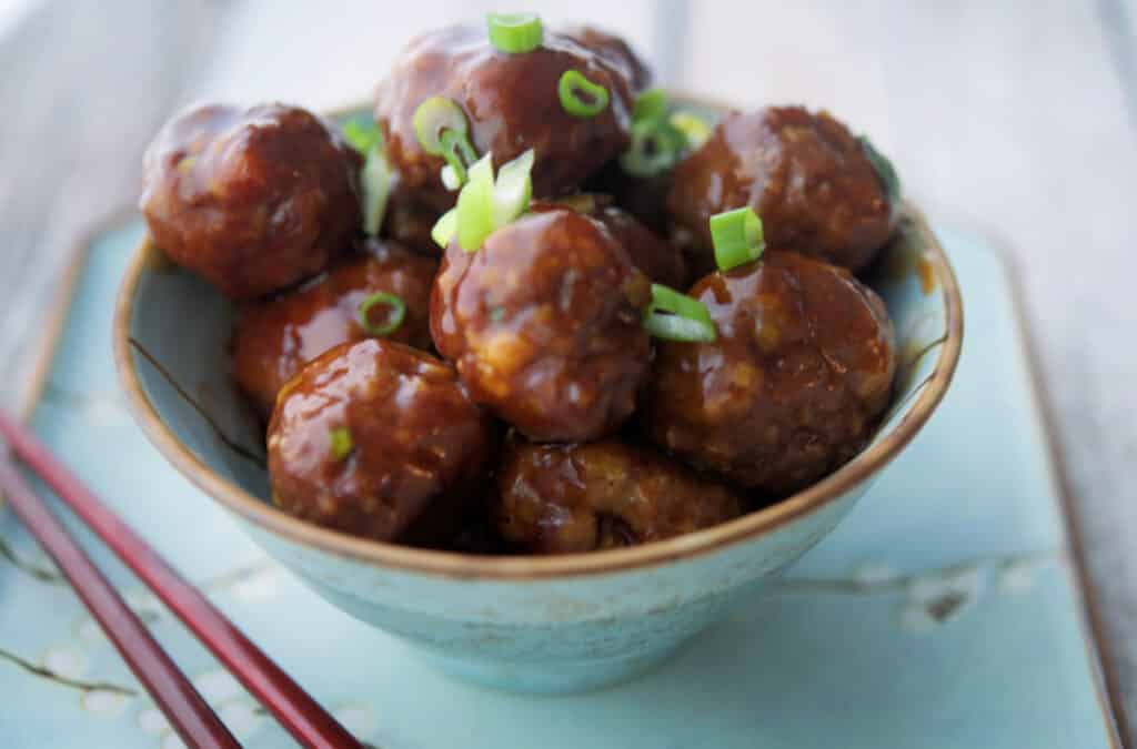 Asian Meatballs in a bowl