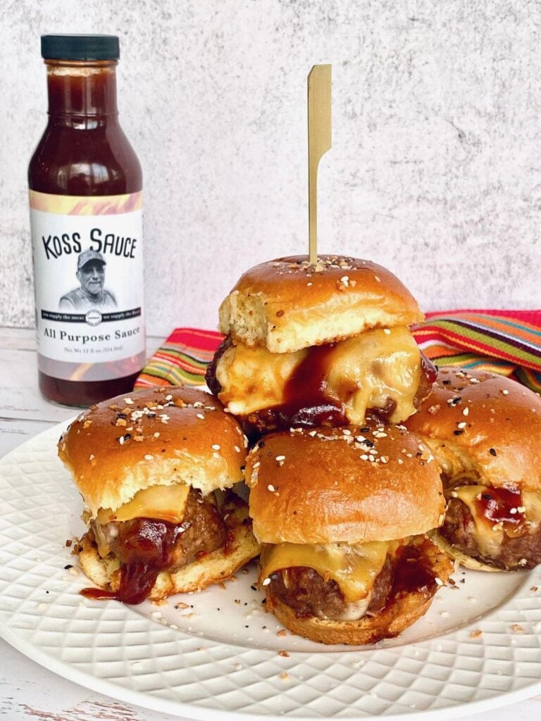 Meatball Sliders on a plate.