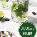 A fun variation on the classic mojito made with white crème de cacao, silver rum, lime juice and fresh mint.