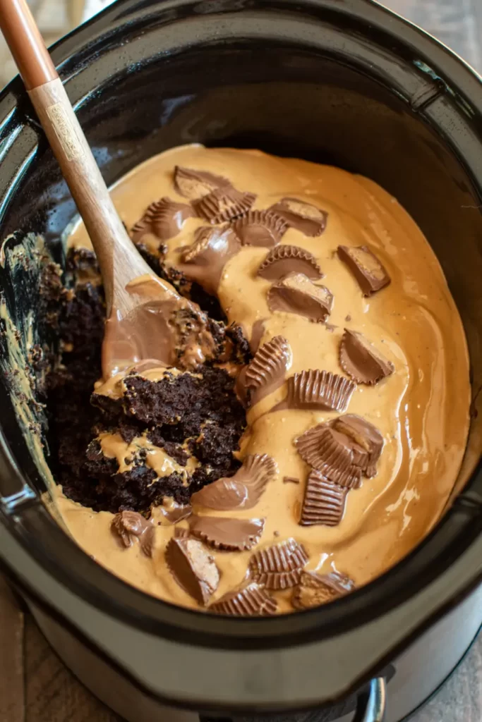 Slow Cooker Peanut Butter Chocolate Cake