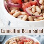 Italian cannellini beans tossed with plum tomatoes, red onion and fresh basil in a balsamic vinaigrette.