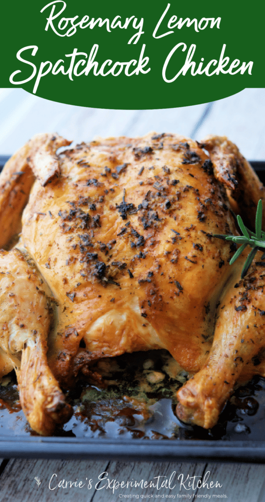 Rosemary Lemon Spatchcock Chicken on a sheet pan