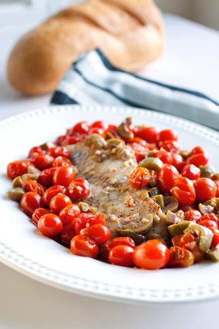snapper with olives tomatoes
