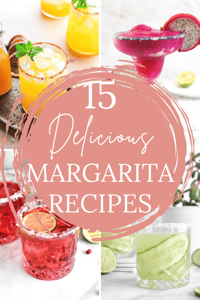 Collage of margarita recipes. 