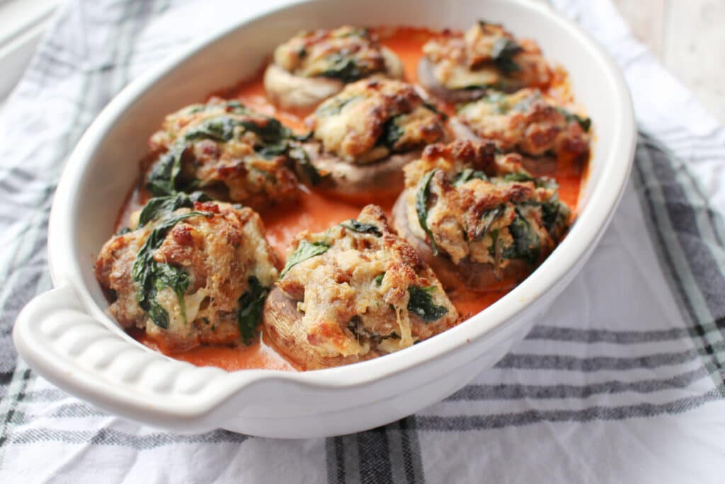 Cheese and Sausage Stuffed Mushrooms