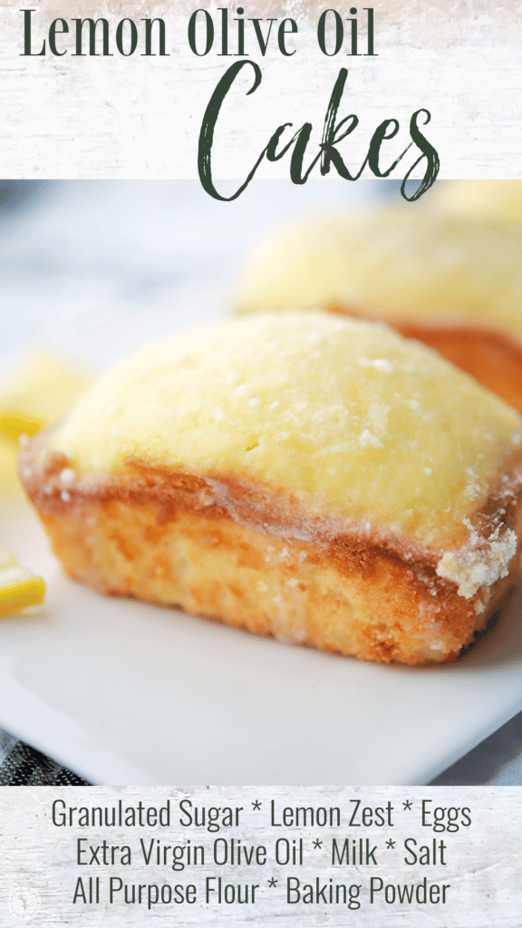 Lemon Olive Oil Cakes with ingredients list