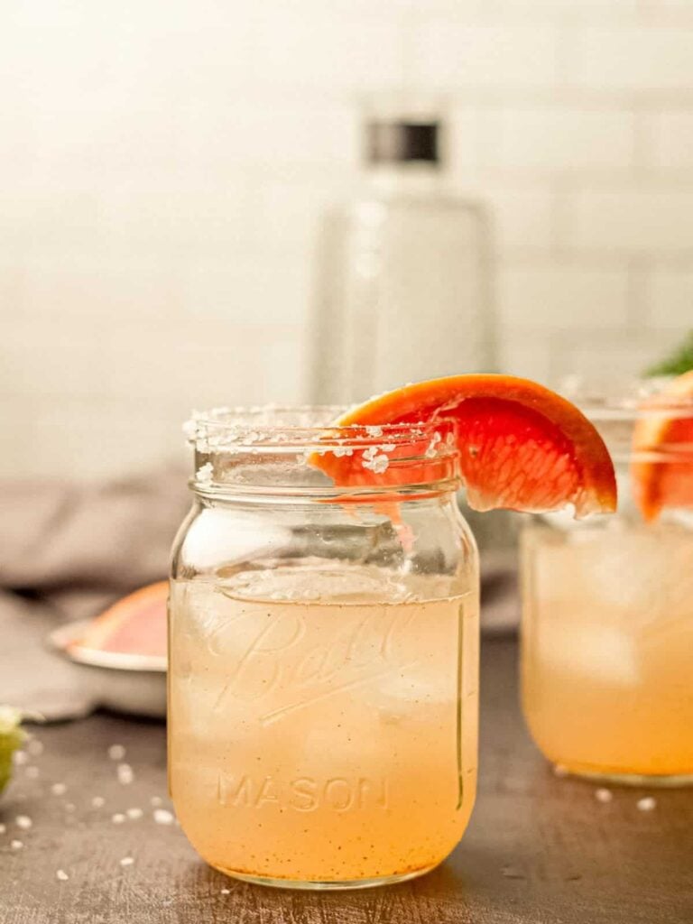 Spicy Grapefruit Margarita in a glass 