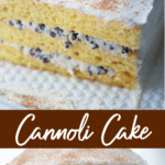 collage photo cannoli cake