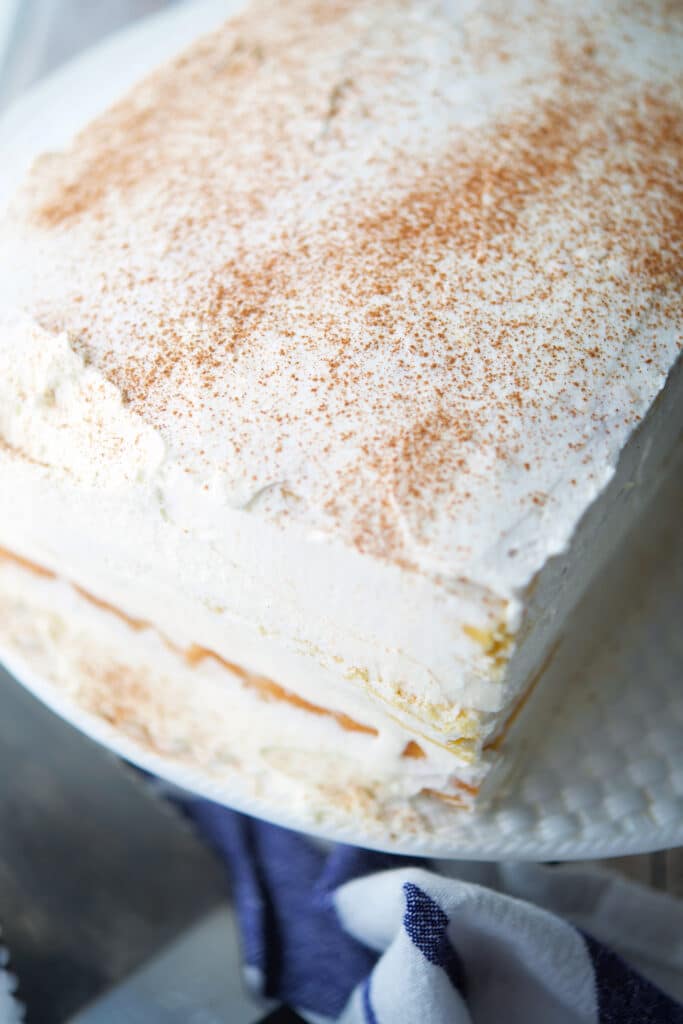 Cannoli Cake with Whipped Cream
