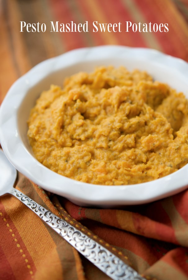 Pesto Mashed Sweet Potatoes