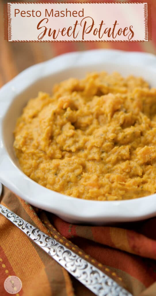 Creamy Pesto Mashed Sweet Potatoes