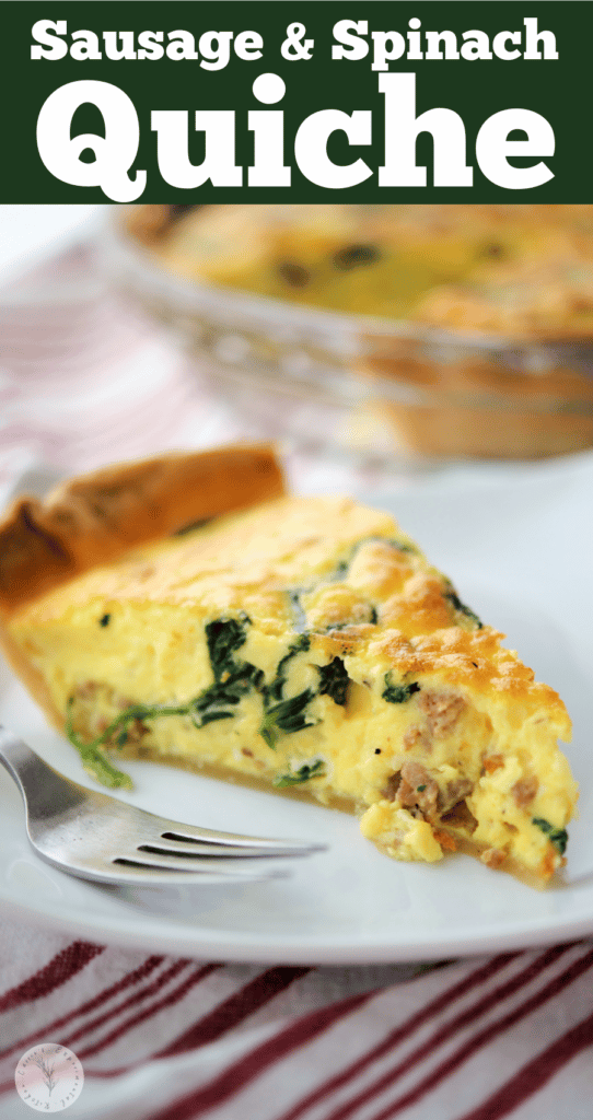 Italian Sausage and Spinach Quiche long pin