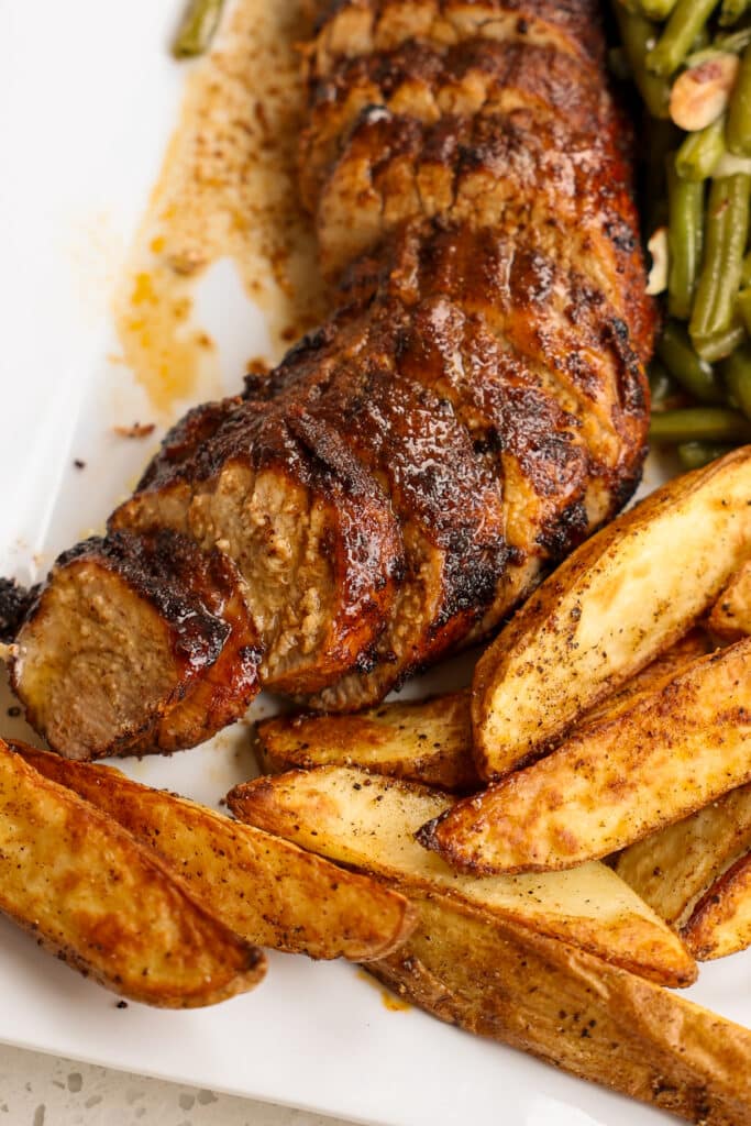 air fryer pork tenderloin sliced