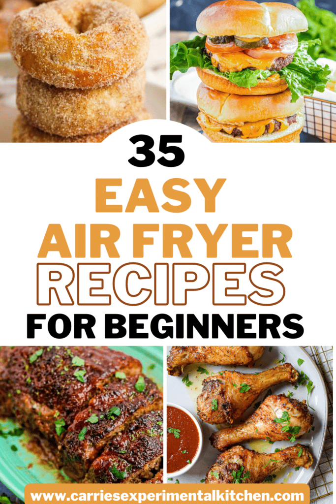 A collage photo of air fryer recipes