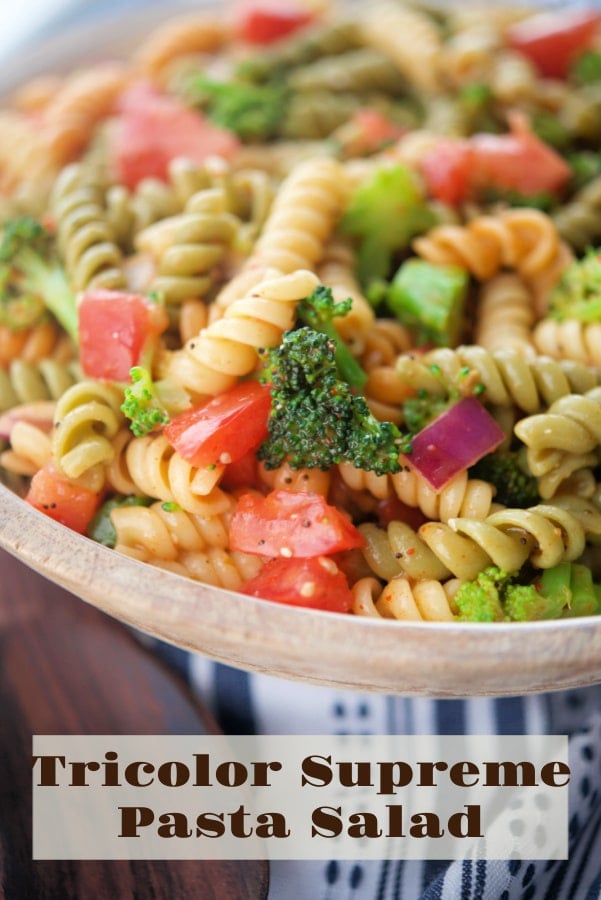 Tricolor Supreme Pasta Salad