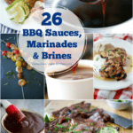 A collage of bbq sauces, marinades and brines