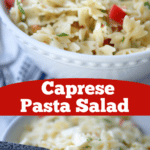 Caprese Pasta Salad collage photo