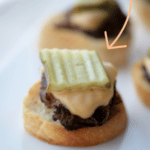 Cheeseburger Crostini on a plate