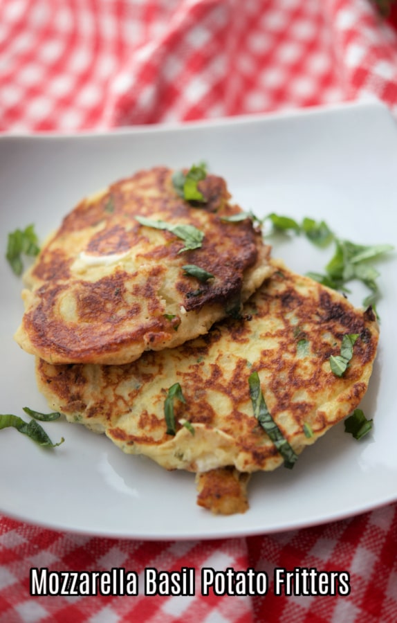 Fritters on a white plate