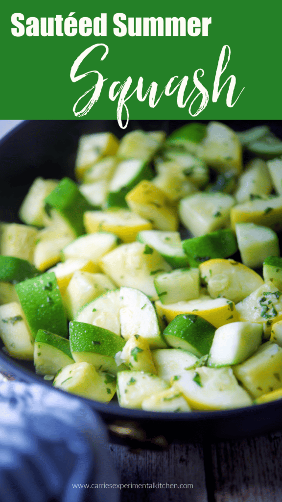 Sautéed zucchini and yellow squash in a nonstick skillet