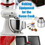 A collage of baking equipment