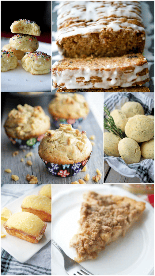 A collage photo of baking recipes