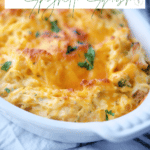 A close up of Buffalo Chicken Spaghetti Squash