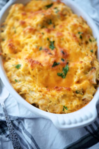 Overhead picture of buffalo spaghetti squash