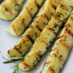 Zucchini on a white platter