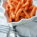 Baby carrots with honey and mustard.