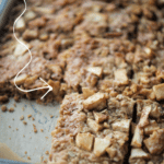 Caramel Apple Nut Bars on a sheet pan